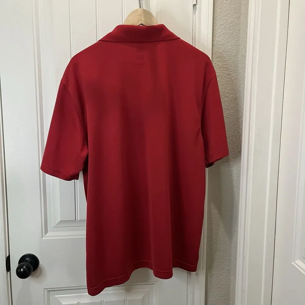 PGA TOUR Polo Shirt Mens XL Red Airflux Golf Performance Short Sleeve Collared
